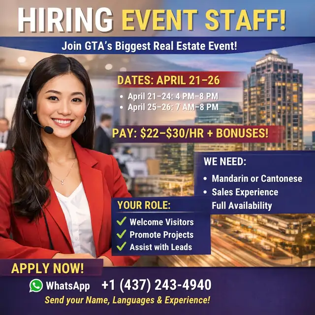 Need Event Sales Staff: $22-30/hr   Bonuses (Mandarin/Cantonese) - Photo 2