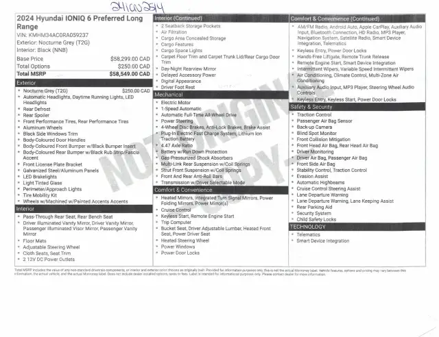 Hyundai IONIQ 6 Ev Preferred Awd 2024 a vendre - Photo 23