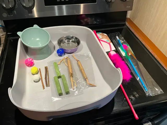 Litière à tiroir et deux portes   pelle   jouets   coussins - Photo 2