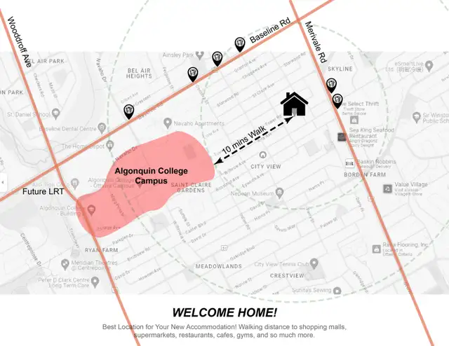 Bedroom for Rent | Furnished | Near Algonquin College - Photo 2