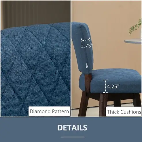 Brand New Set of 2 swivel Barstools Wooden legs $329 - Photo 3