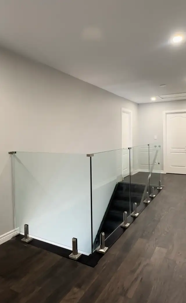 DECK RAILING STAIR RAILING PORCH ENCLOSURES GLASS PARTITION ETC.