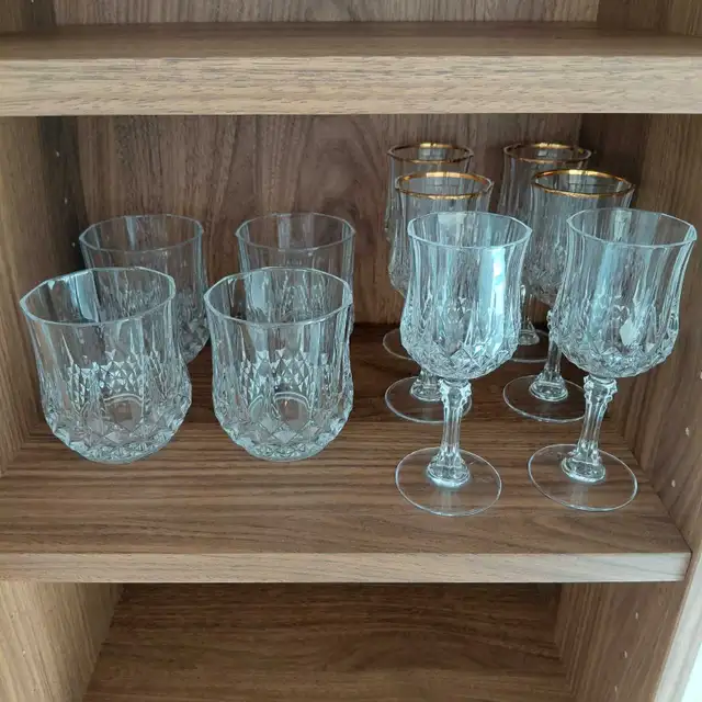 6 coupes à vin & 4 verres Cristal d'Arques Paris - Photo 2