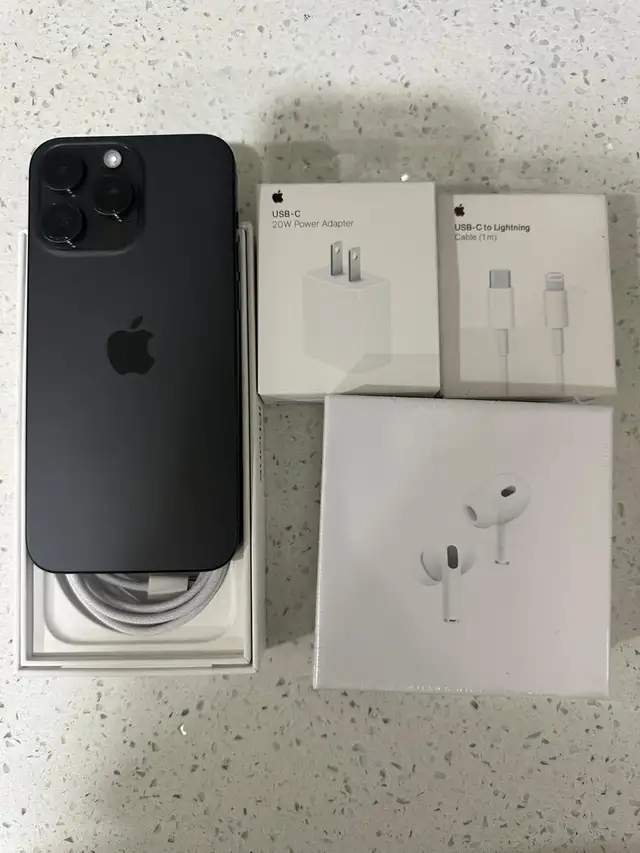 iPhone 15 pro max 256 gb New Display Airpods Pkg/Delivery