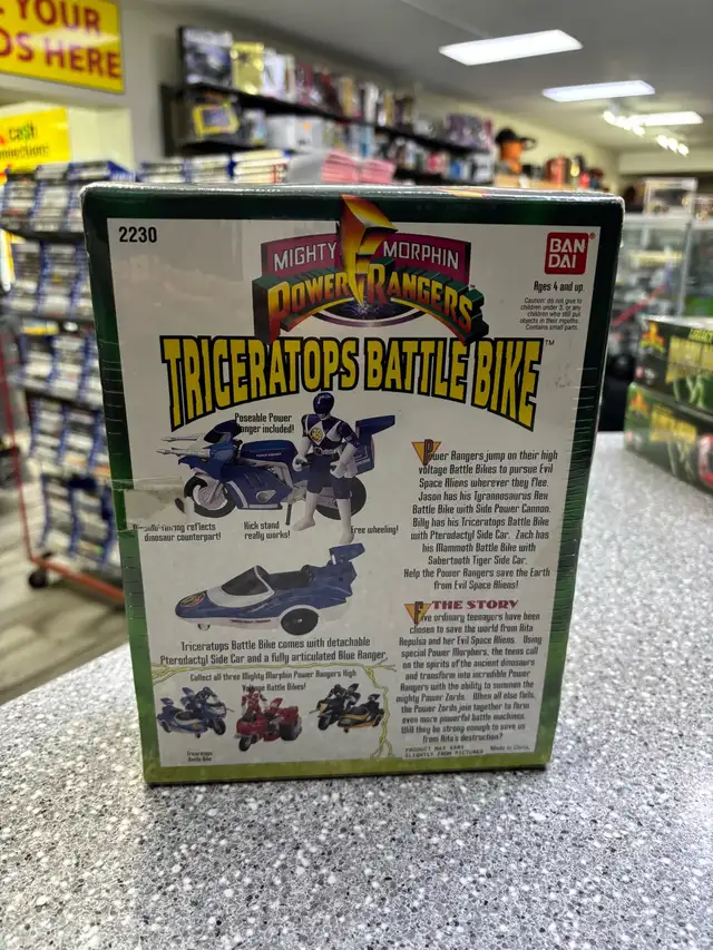 Bandai Power Rangers 1993 Triceratops Battle Bike Boxed - Photo 2