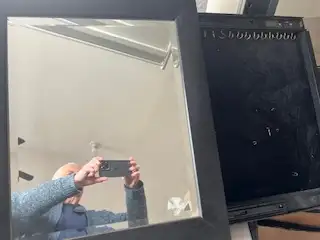 MIRROR with hidden key compartment