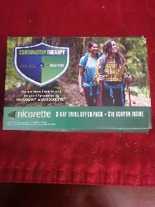 Nicorette gum pack with $10 coupon inside