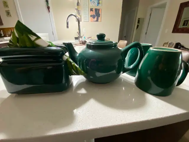 VINTAGE TEA SET 'See Photo' included napkin holder & mugs.
