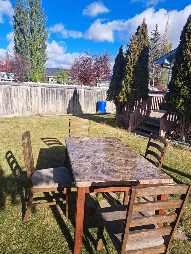 Brown Marble Dining Table Set - Photo 10