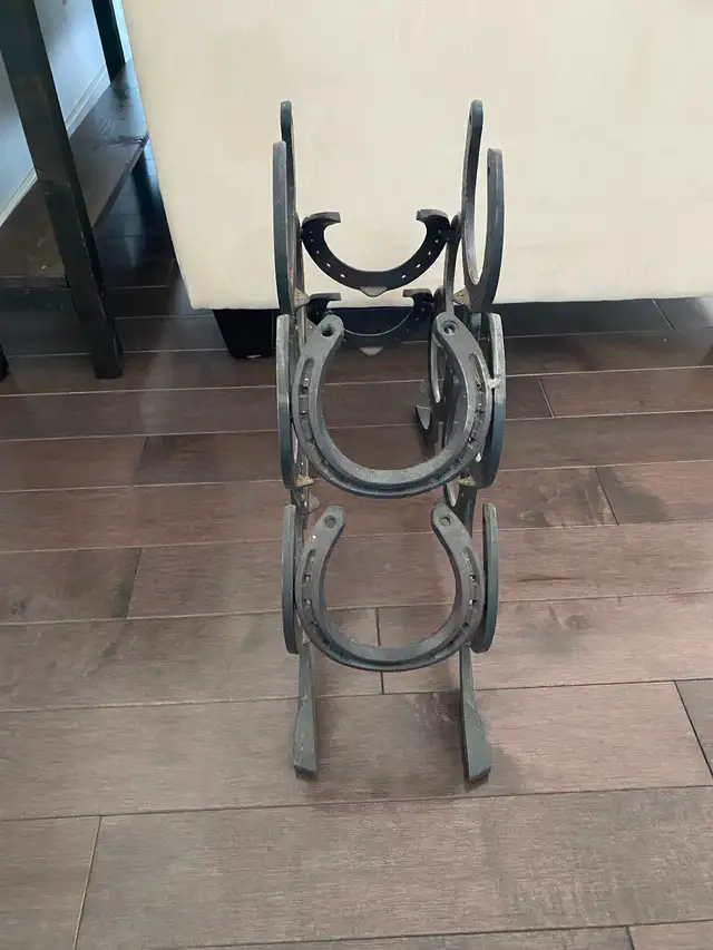 Wine Rack , Rustic Farmhouse / Western themed from horseshoes - Photo 2