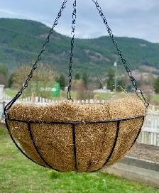 6 Hanging Coco lined Flower Pots
