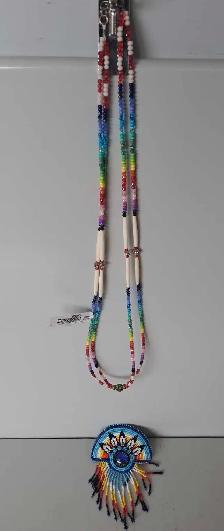 Native Beaded Hairclip & Necklace (31878529)