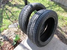 Pair of 225/55-18 Firestone All Seasons tires80%   tread