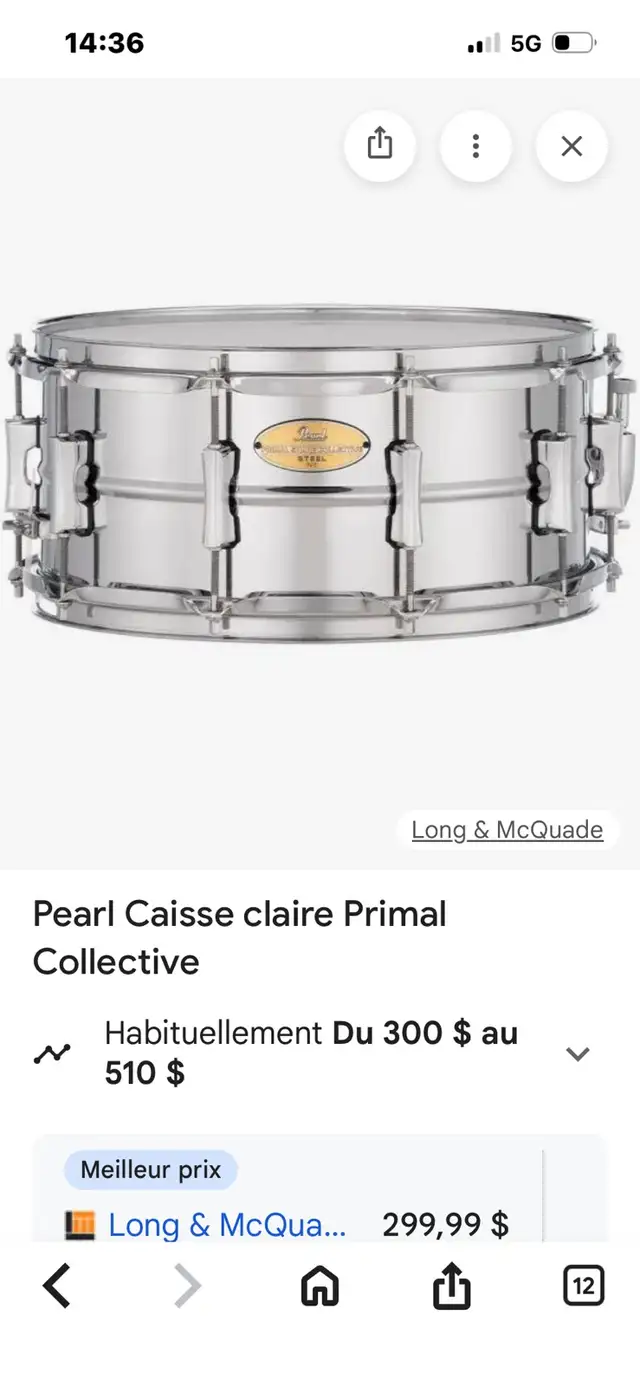 PEARL SNARE / CAISSE CLAIRE