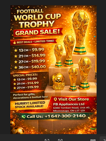 Football World Cup Trophy – Grand Sale! - Photo 2