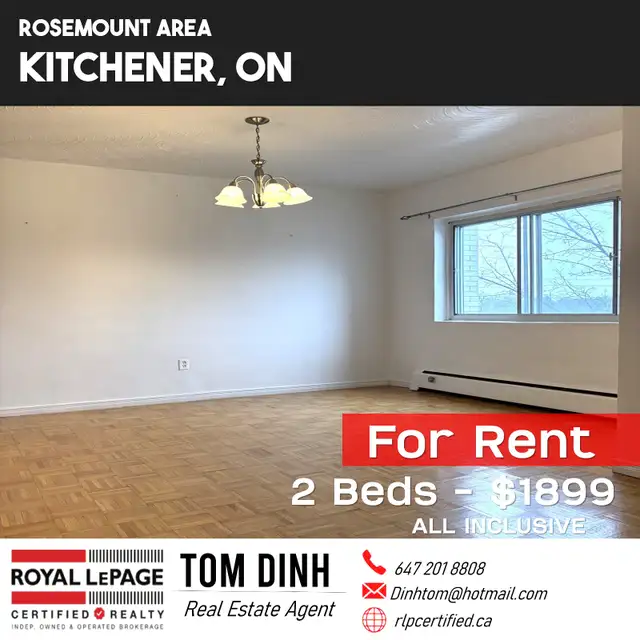 Quiet & Bright 2 Bedroom Apartment with Balcony – All Utilities