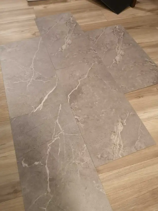 12x24 glue down vinyl tile slate colour 240sqft - Photo 2