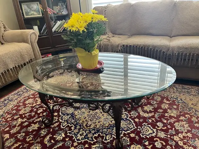 Coffee table   Glass and metal - Photo 2