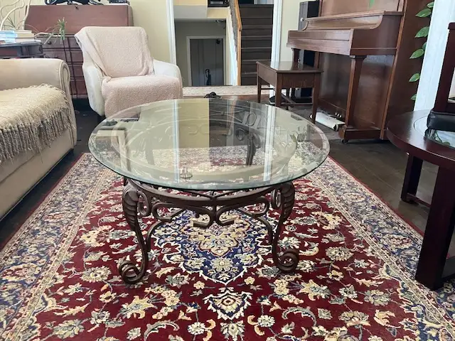 Coffee table   Glass and metal - Photo 3