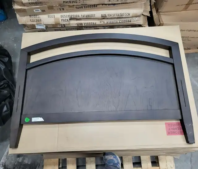 Modern Twin Headboard – Dark Wood Curved Design - Photo 2