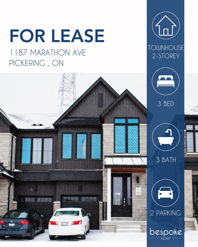 FOR LEASE! ✨  1187 Marathon Ave,Pickering, Ontario