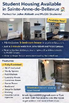 student Housing Available
