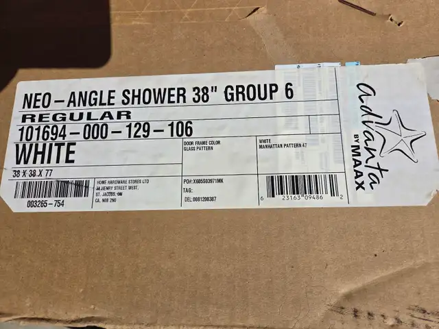 Maax 38 Himalaya 38 x 38 Polystyrene Center Drain Shower Kit - Photo 3