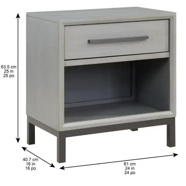 Rhodes Nightstand - Grey - Photo 2