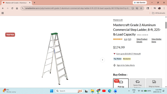 Ladder for sale, 8 foot, folding aluminum ONLY $40 - Photo 2