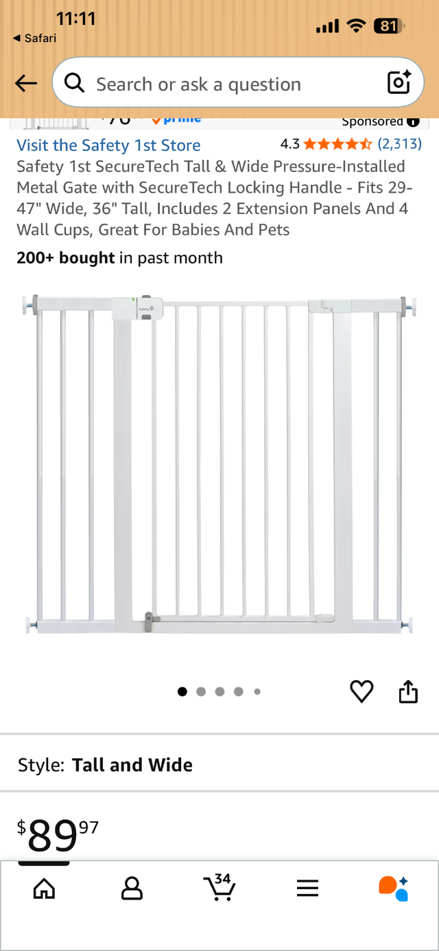 Saftey 1st baby gate/pet gate