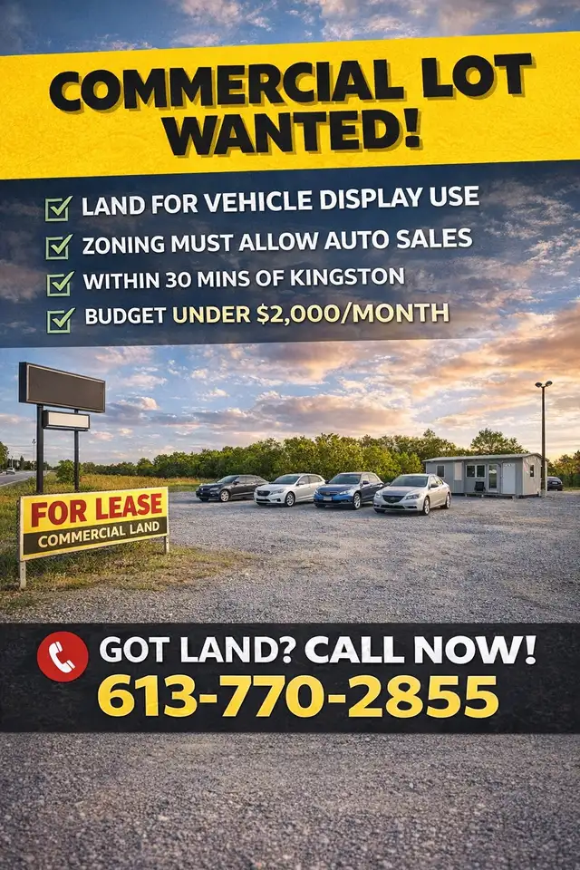 Commercial Lot or Office Space Wanted – Vehicle Display