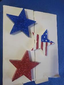 6 decorative USA wooden stars