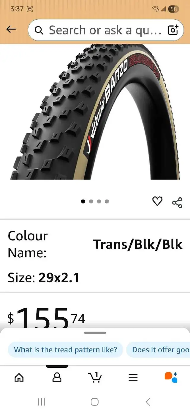 Set of 29' bike tires Vittoria Barzo Graphene 2.0 XC Trail - Photo 6