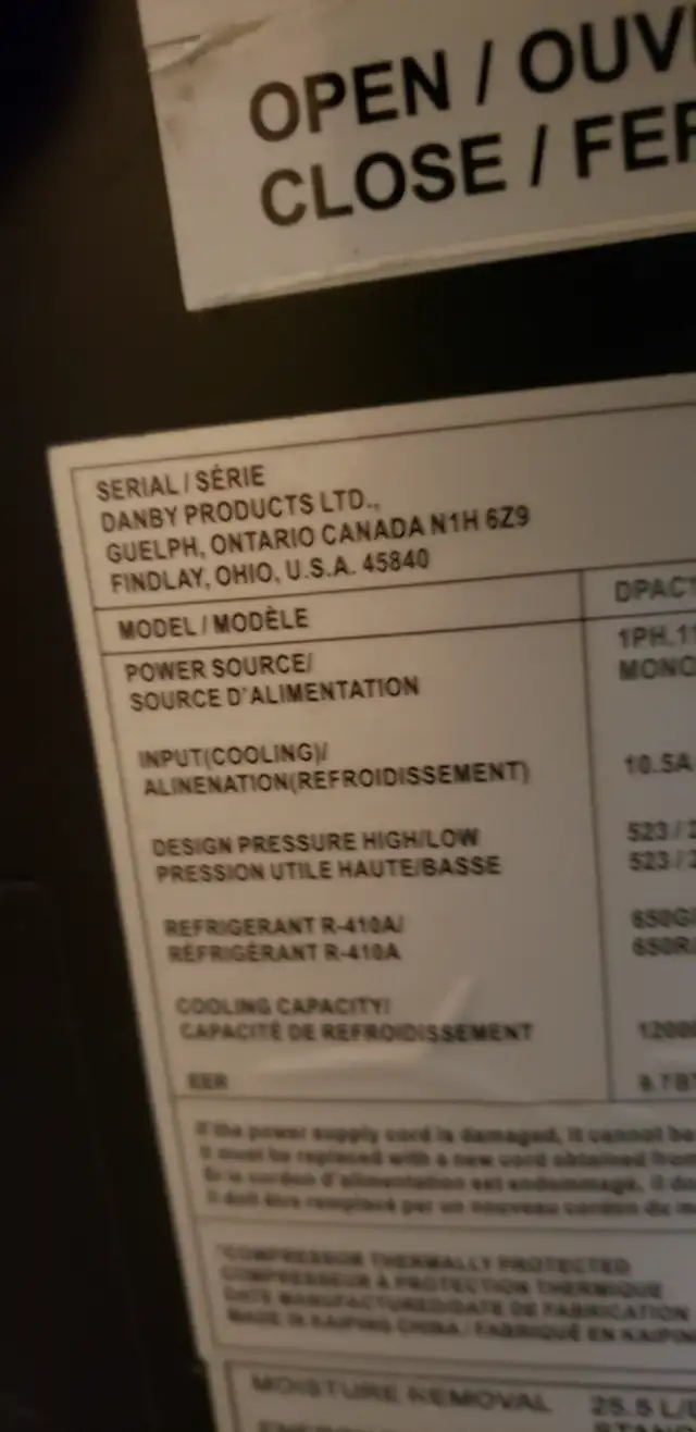 Danby 12,000 BTU portable air conditioner - Photo 3