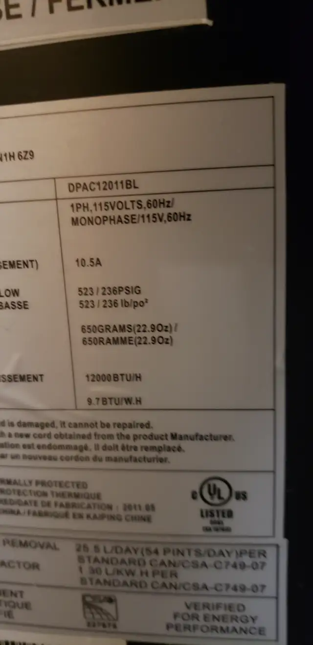 Danby 12,000 BTU portable air conditioner - Photo 4