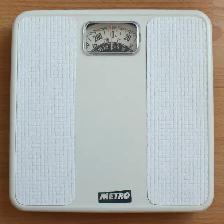 Mechanical weighing scale, no battery required.