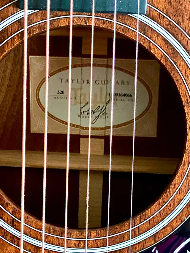 TAYLOR 320 All SOLID Mohagany Acoustic Guitar with CASE - Photo 5