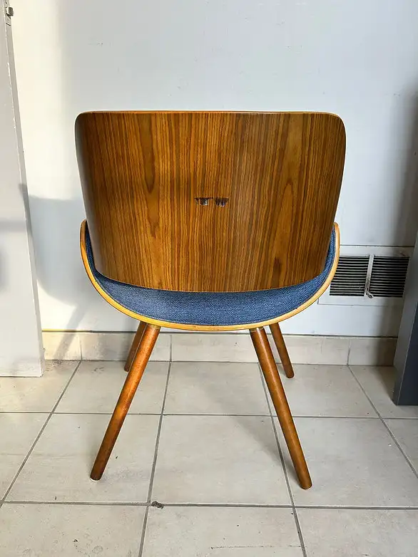 Fabrizzi Chair – Walnut Wood & Grey Fabric – $100 Each! - Photo 3