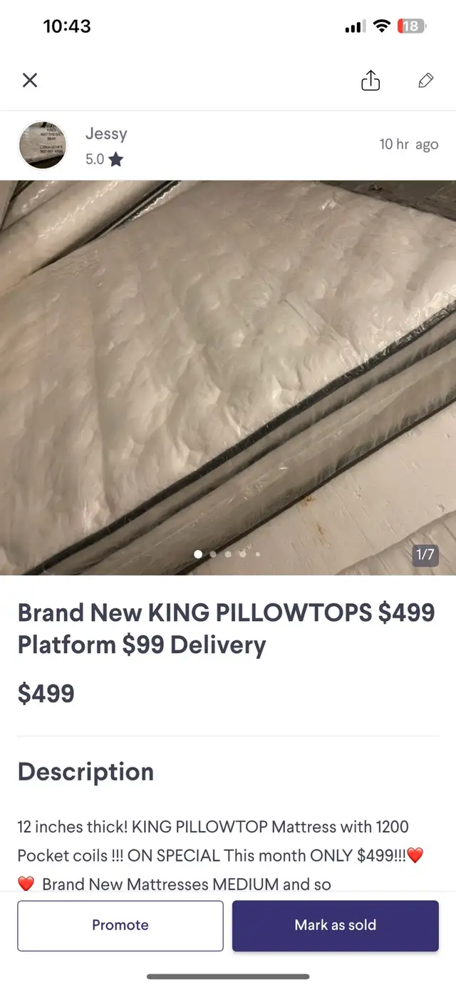 Brand New KING PILLOWTOP Mattresses $499 Platform $99 - Photo 8