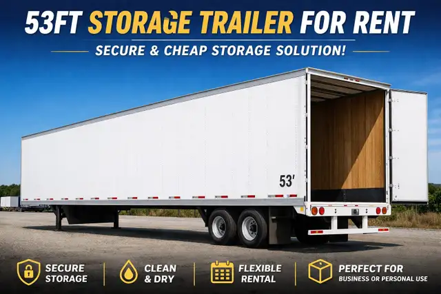 53 Ft Storage Trailer Available – Month-to-Month or Long Term