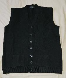 BRAND NEW MEN'S ETAM BLACK KNIT VEST WITH BUTTONS (XL - BLACK)