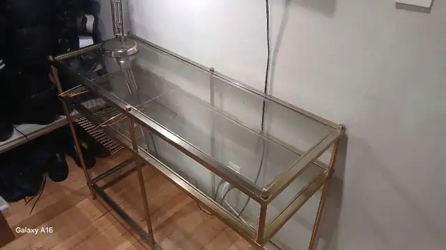 Solid Brass TV Console for Sale