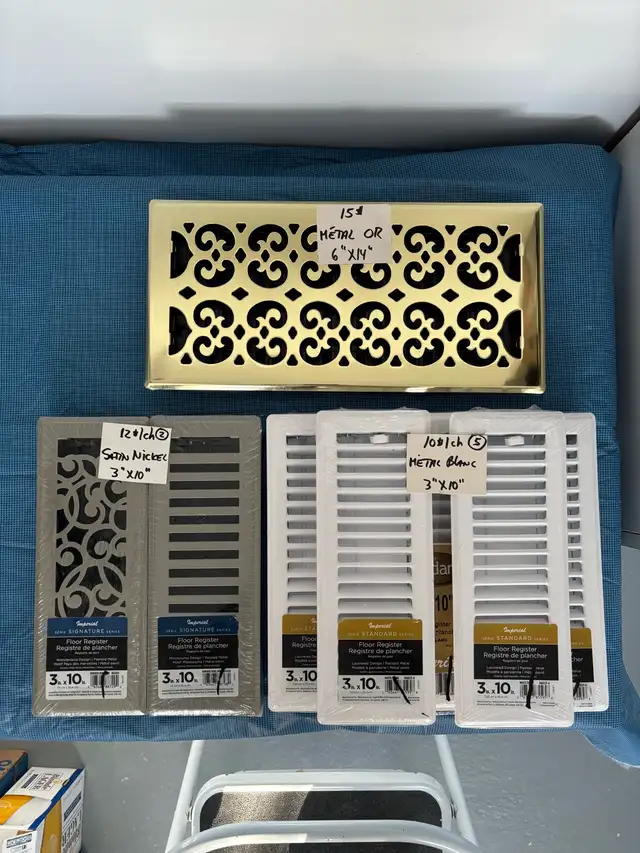 8 GRILLES VENTILATION DE PLANCHER