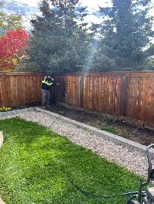 Fence decks power wash and stain finish