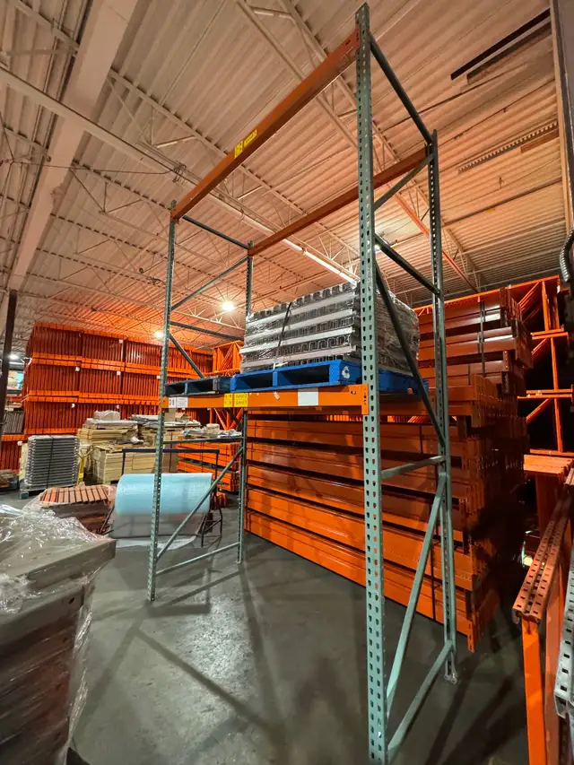 Used 13' tall pallet racking  frames ONLY $100 - Beams ONLY $15!