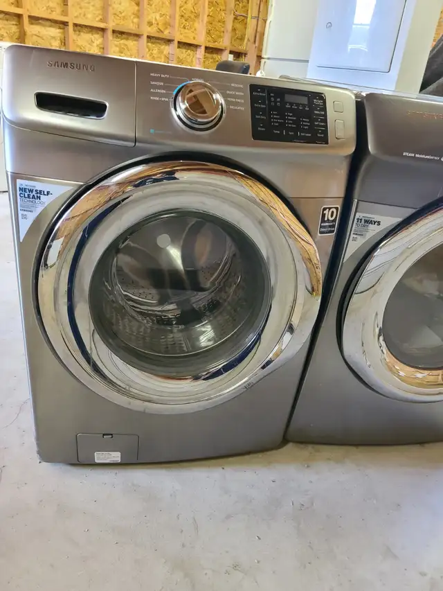 MINT! Samsung 27' Stainless Front-Load Stackable Washer & Dryer - Photo 2