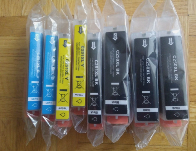 Lot 8 Canon Pixma Computer Printer Ink C251XL C250XL NEW