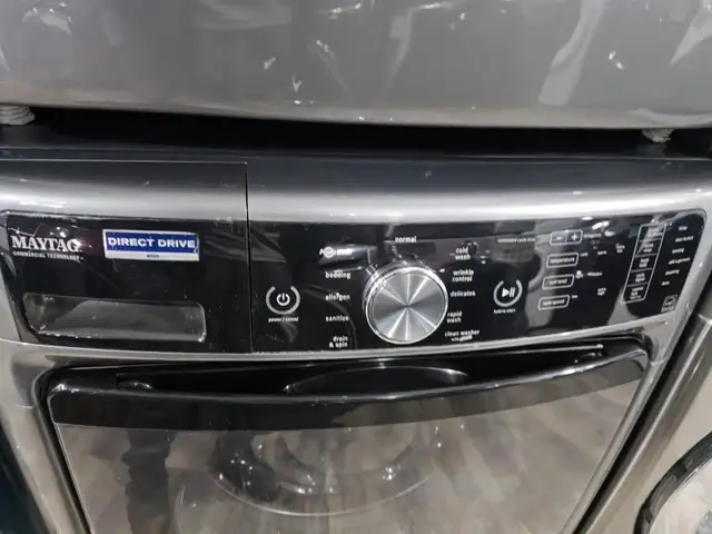 WOW! Maytag 27' Grey Front-Load Stackable Washer GAS Dryer Set - Photo 3