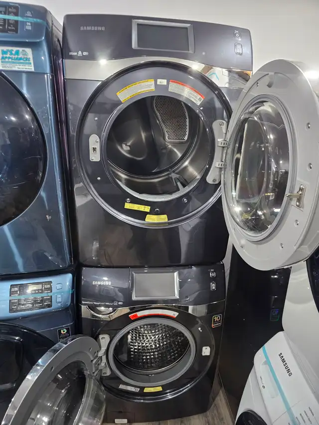 TOUCHSCREEN! Samsung 27' Grey Front-Load Stackable Washer Dryer - Photo 8