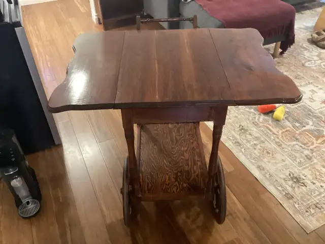 Antique Wooden Tea Wagon - Photo 8